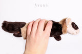 Masked Ferret - small floppy - handmade plush animal
