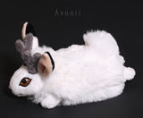Arctic Jackalope / Horned Rabbit - small floppy - handmade plush animal