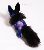 Galaxy Foxling - handmade plush animal - minky miniature