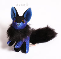 Galaxy Foxling - handmade plush animal - minky miniature