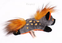 Ember Hyena - small bean plush - handmade plush animal