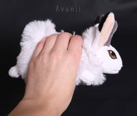 Arctic Jackalope / Horned Rabbit - small floppy - handmade plush animal