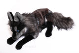 Midnight Sky Wolf - Large handmade plush animal - realistic faux fur