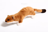 Stoat / Short-Tailed Weasel - Handmade plush animal - realistic faux fur