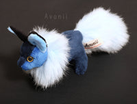 Navy Cloud Foxling - handmade plush animal - minky miniature