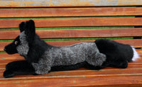 Medium Silver Fox - Handmade plush animal - realistic faux fur