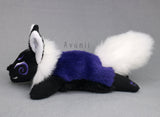 Deep Purple - Masked Kitsune - handmade plush animal