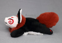 Harlequin Masked Kitsune - handmade plush animal