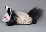 Granite Masked Kitsune - handmade plush animal
