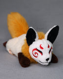 Mango Cream - Masked Kitsune - handmade plush animal