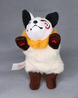 Mango Cream - Masked Kitsune - handmade plush animal