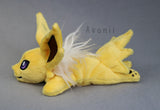 Jolteon 2- Yellow electric fox - Minky beanie plush