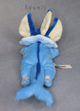 Vaporeon - blue water fox - Minky beanie plush