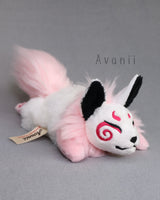 Sakura Masked Kitsune - handmade plush animal