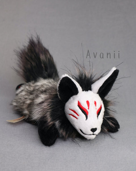 Tundra Masked Kitsune - handmade plush animal