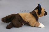 Shepherd Puppy Dog - Handmade plush animal - realistic faux fur