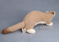 Pastel Stoat - Handmade plush animal - realistic faux fur