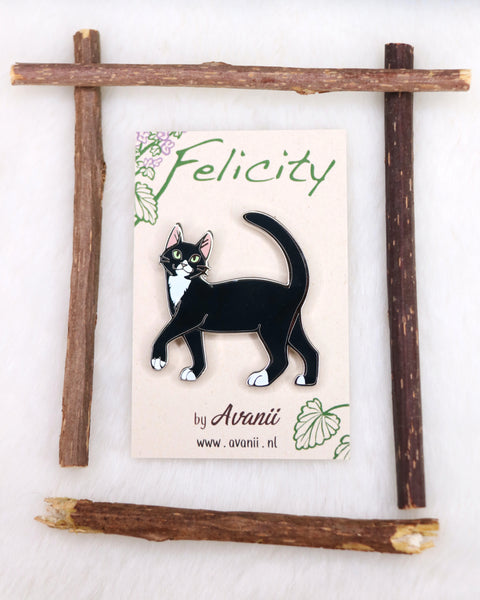 Felicity - Tuxedo Cat - Hard Enamel Pin