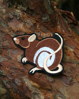 Brown Hooded Rat - Embroidered Iron-on Patch