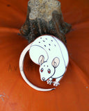 Little Companion: Round Albino Rat - Hard Enamel Pin (new version)