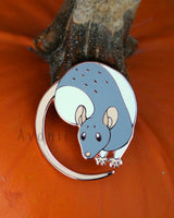 Little Companion: Round Grey Rat - Hard Enamel Pin (new version)