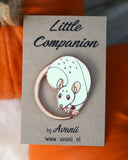 Little Companion: Round Albino Rat - Hard Enamel Pin (new version)