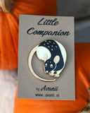 Little Companion:  Round Black Rat - Hard Enamel Pin (new version)