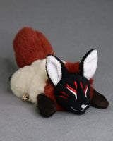 Adzuki Masked Kitsune - handmade plush animal