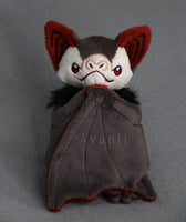 Grey Vampire Bat - Handmade minky plush