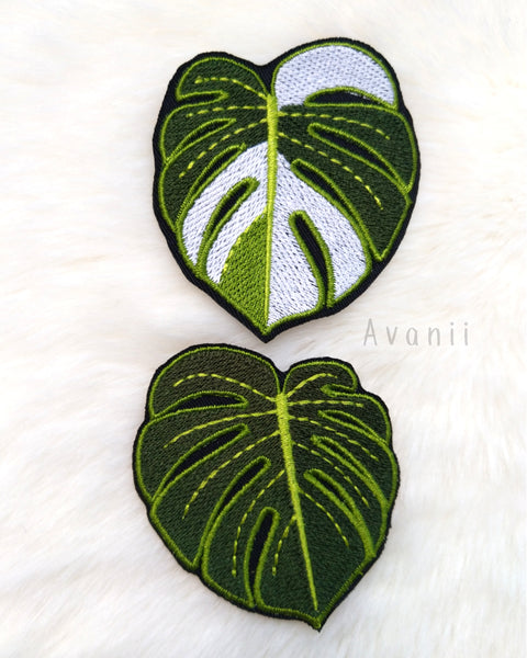 Monstera Leaf - Embroidered Iron-on Patch