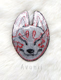 Kitsune Mask - Embroidered Iron-on Patch