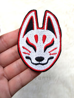 Kitsune Mask - Embroidered Iron-on Patch