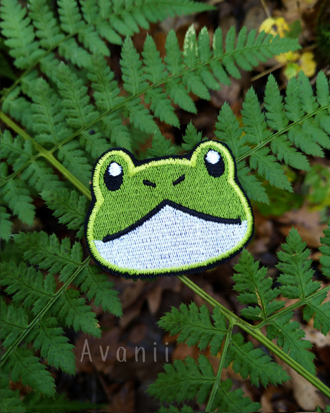 Cute Frog - Embroidered Iron-on Patch