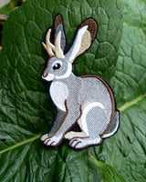 Jackalope - Embroidered Iron-on Patch