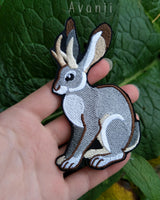 Jackalope - Embroidered Iron-on Patch