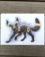 Umbreon - Small Art print A5 size (148 x 210mm, 5.8 x 8.3 inches)