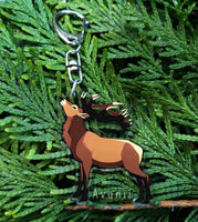 The Stag and White Hart -  Acrylic Charm - 2 inch double sided keychain