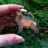The Stag and White Hart -  Acrylic Charm - 2 inch double sided keychain