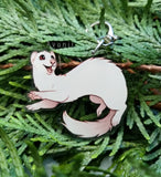 Ferret Sable and Albino - Clear Acrylic Charm - 2 inch double sided keychain
