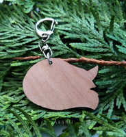 Sleepy Fox - Wooden Charm - 2 inch keychain