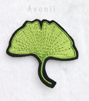 Ginkgo Leaf - Embroidered Iron-on Patch