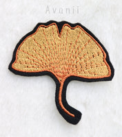 Ginkgo Leaf - Embroidered Iron-on Patch