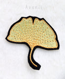Ginkgo Leaf - Embroidered Iron-on Patch