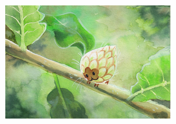 Fae Leaf Bud - Small Art print A5 size (148 x 210mm, 5.8 x 8.3 inches)
