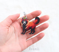 Tanuki / Japanese Raccoon Dog - Wooden Charm - 2 inch keychain