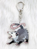 Screaming Opossum - Acrylic Charm - 2 inch double sided keychain