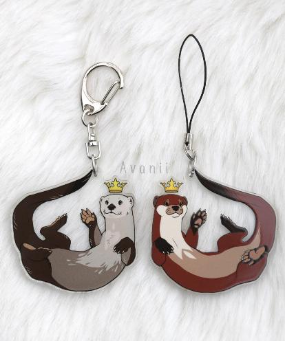 Royal Beasts: Otter - Acrylic Charm - 2 inch double sided keychain