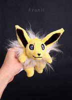 Jolteon - Yellow electric fox - Minky beanie plush