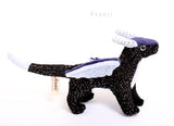 Starry Night Dragon - Handmade original plush - minky miniature