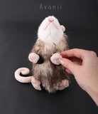Opossum - Handmade plush animal - realistic faux fur